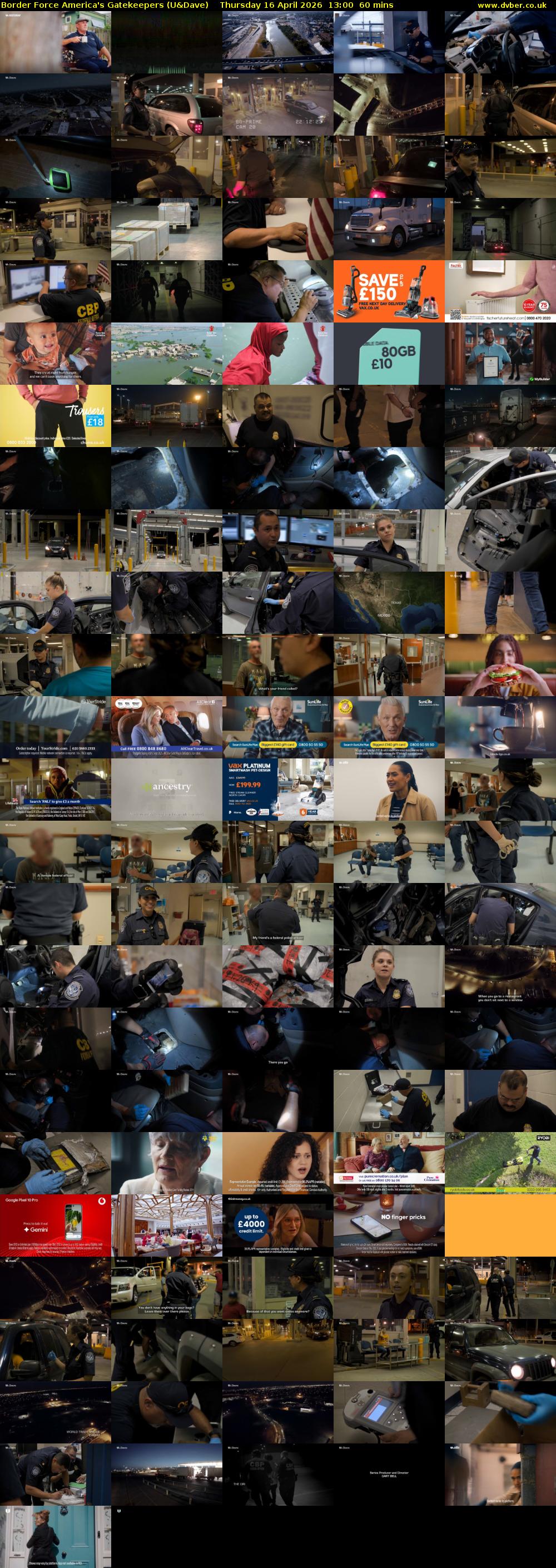 Border Force America's Gatekeepers (U&Dave) Thursday 16 April 2026 13:00 - 14:00