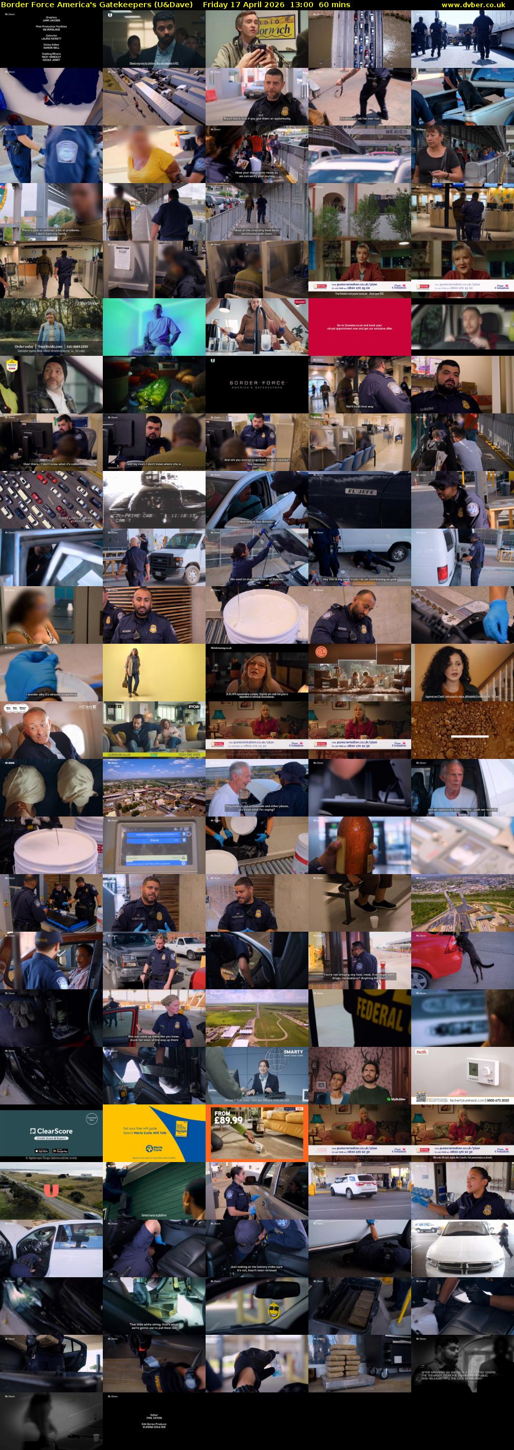 Border Force America's Gatekeepers (U&Dave) Friday 17 April 2026 13:00 - 14:00