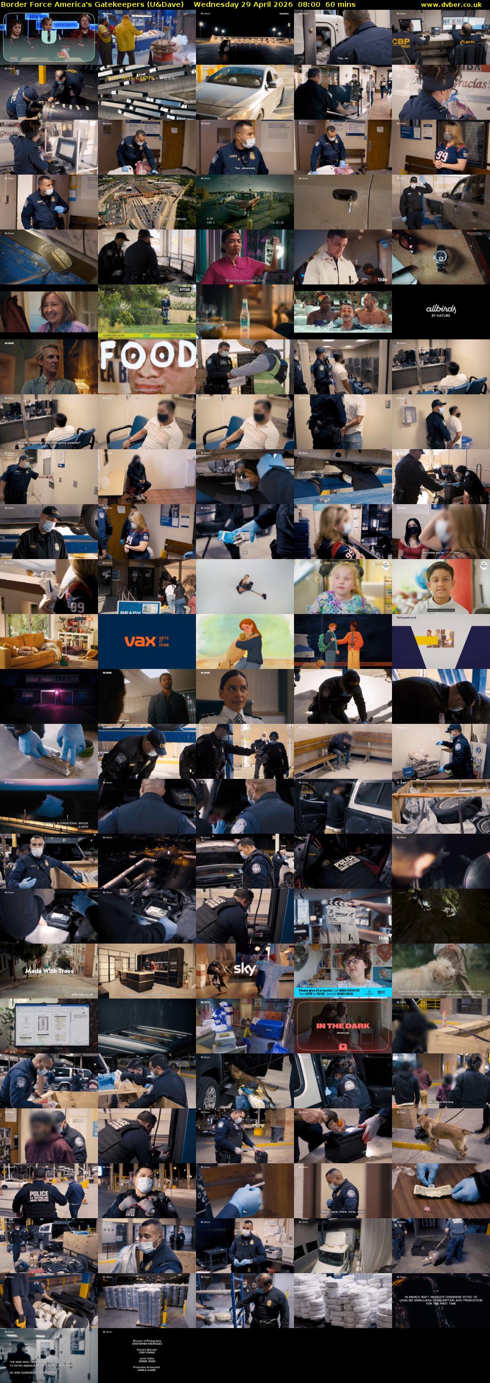 Border Force America's Gatekeepers (U&Dave) Wednesday 29 April 2026 08:00 - 09:00