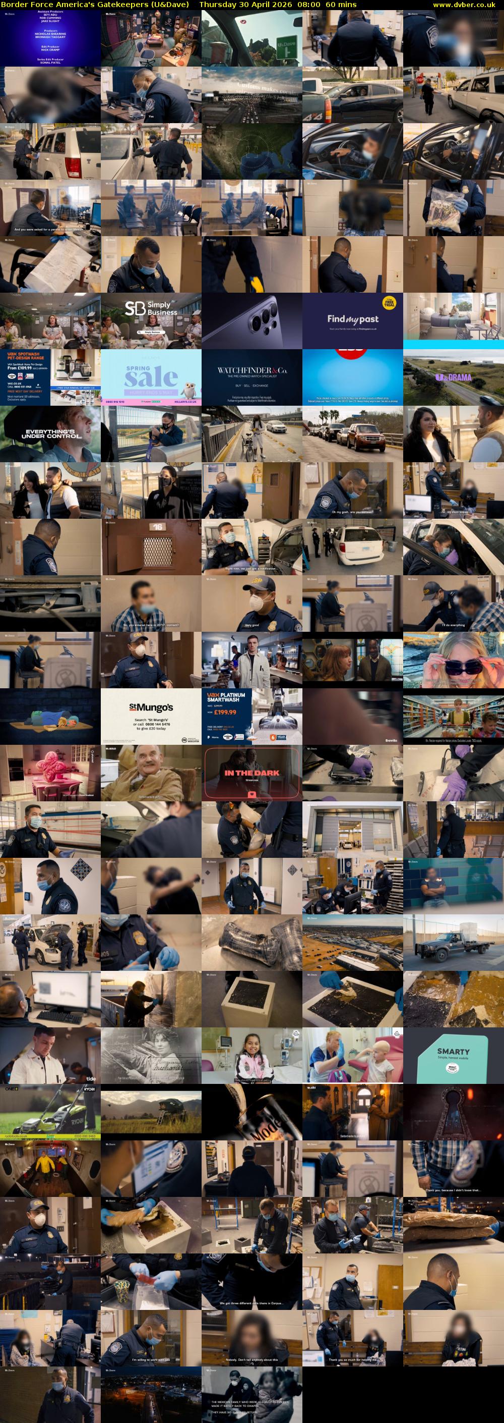 Border Force America's Gatekeepers (U&Dave) Thursday 30 April 2026 08:00 - 09:00