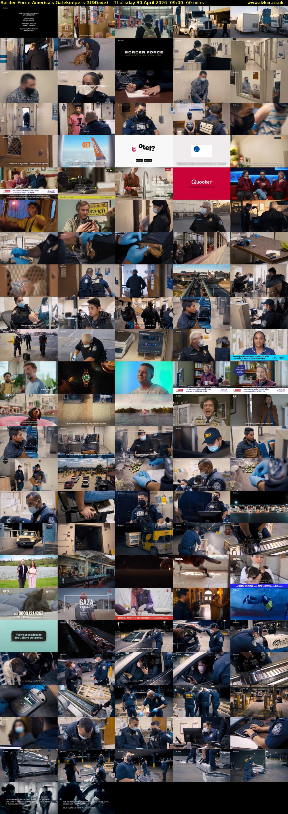 Border Force America's Gatekeepers (U&Dave) Thursday 30 April 2026 09:00 - 10:00
