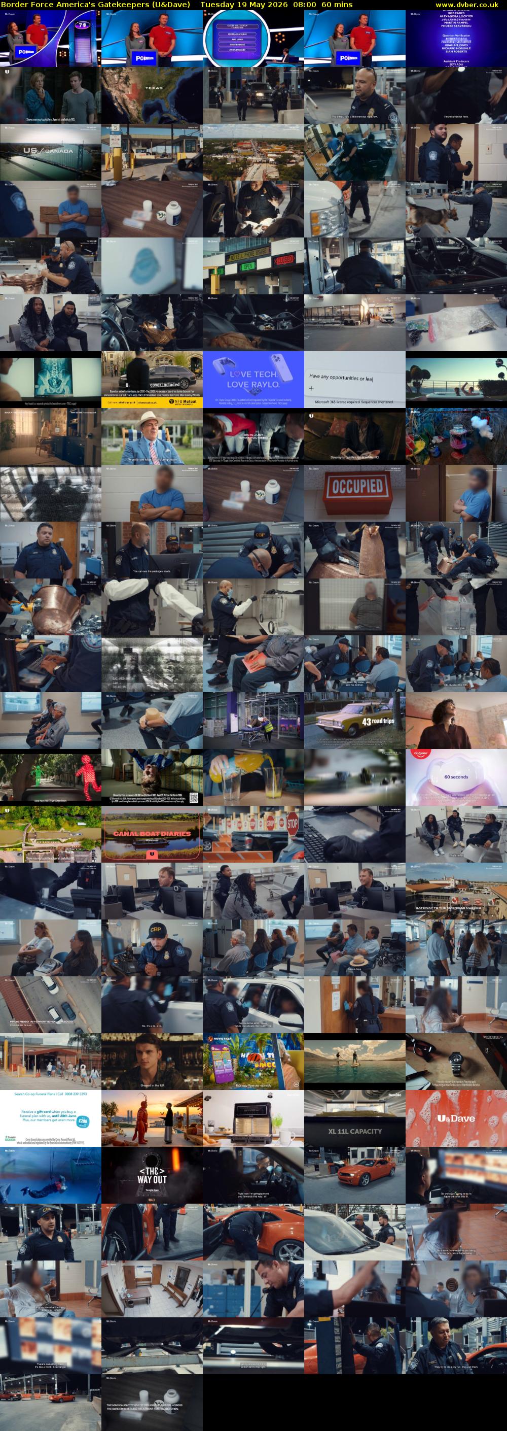 Border Force America's Gatekeepers (U&Dave) Tuesday 19 May 2026 08:00 - 09:00