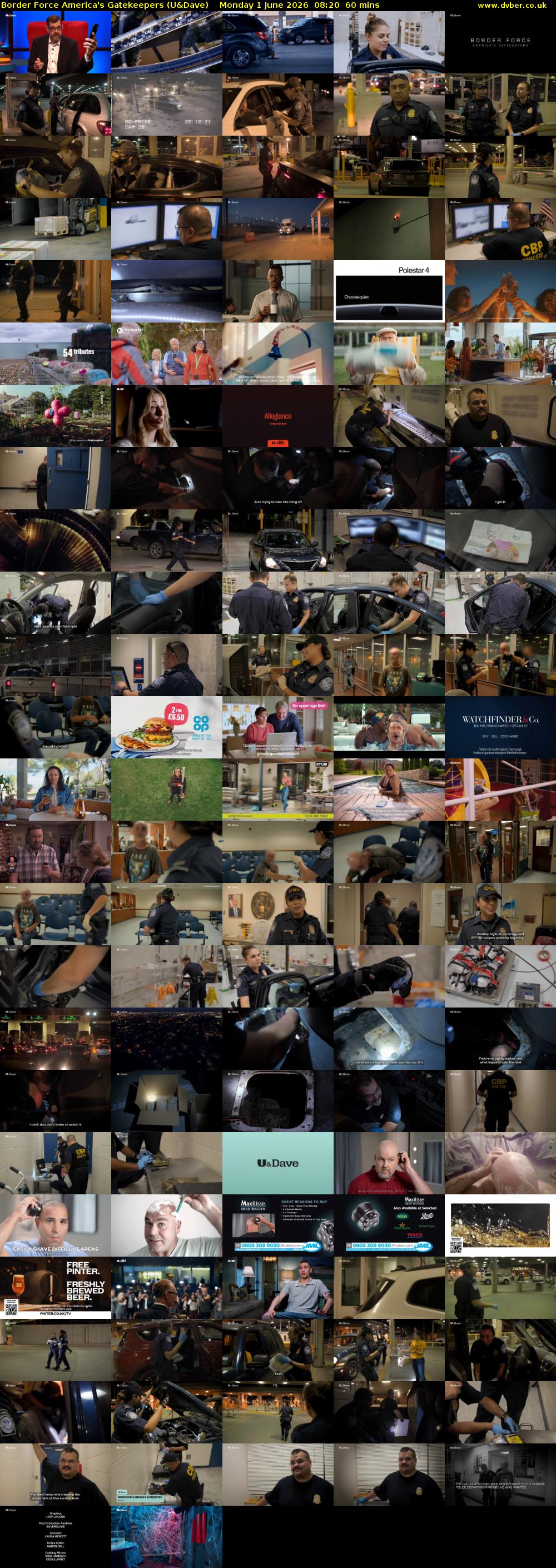 Border Force America's Gatekeepers (U&Dave) Monday 1 June 2026 08:20 - 09:20