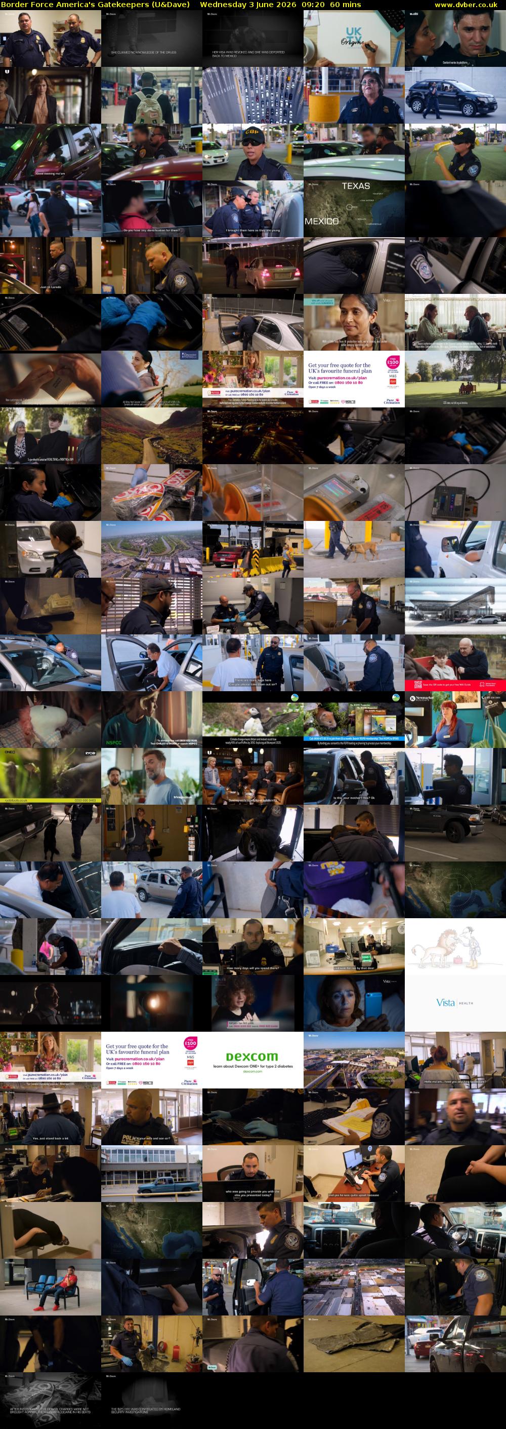 Border Force America's Gatekeepers (U&Dave) Wednesday 3 June 2026 09:20 - 10:20