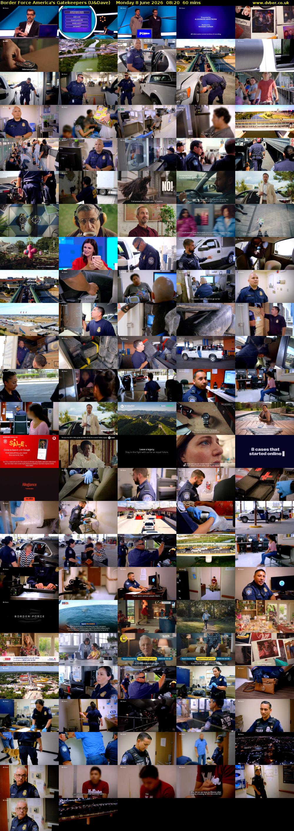 Border Force America's Gatekeepers (U&Dave) Monday 8 June 2026 08:20 - 09:20