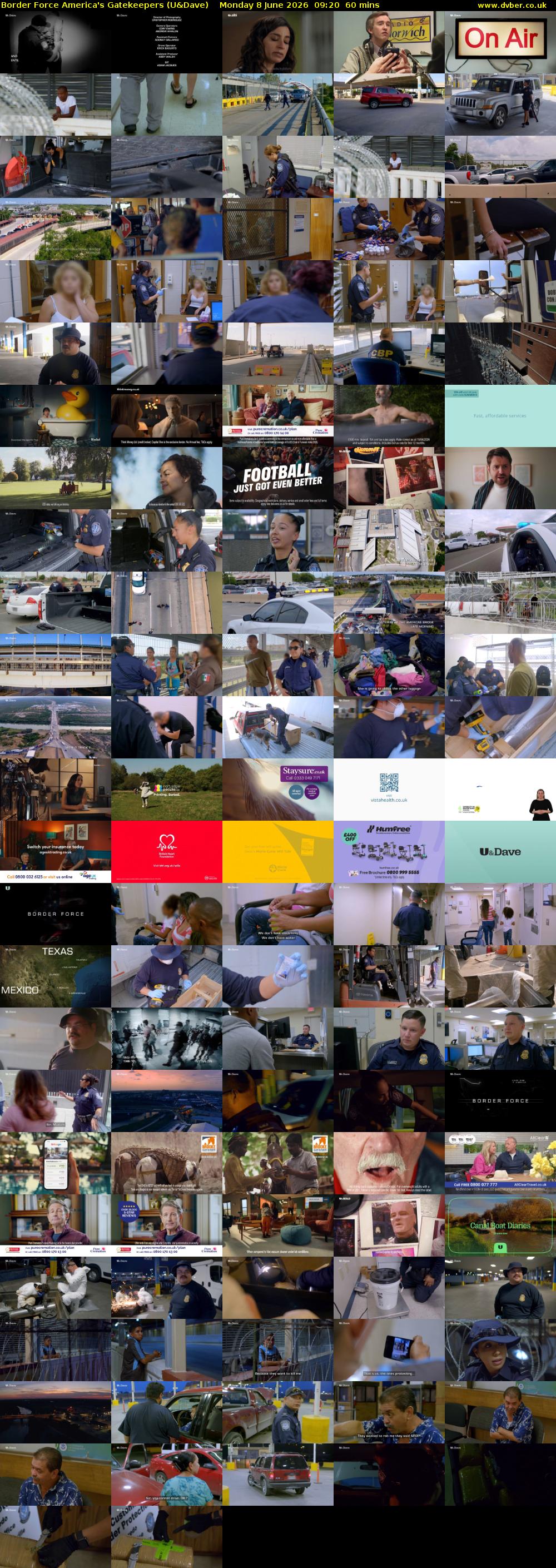 Border Force America's Gatekeepers (U&Dave) Monday 8 June 2026 09:20 - 10:20