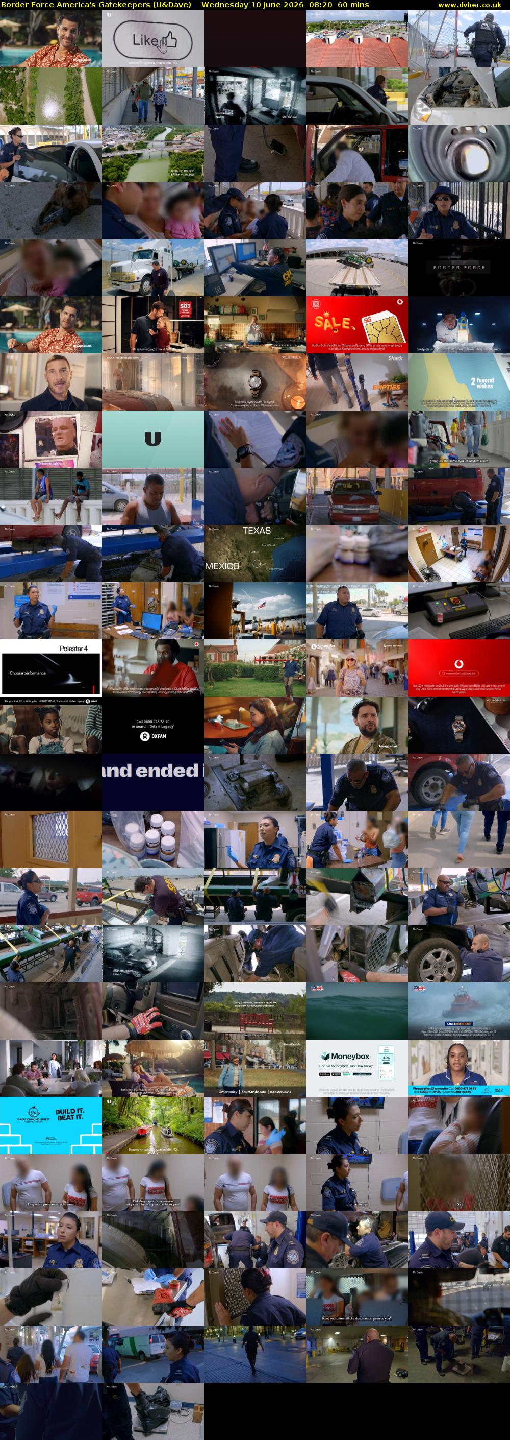 Border Force America's Gatekeepers (U&Dave) Wednesday 10 June 2026 08:20 - 09:20