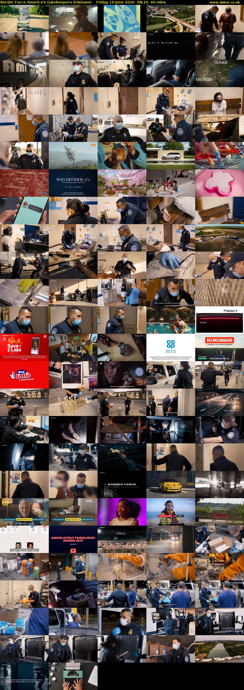 Border Force America's Gatekeepers (U&Dave) Friday 19 June 2026 08:20 - 09:20