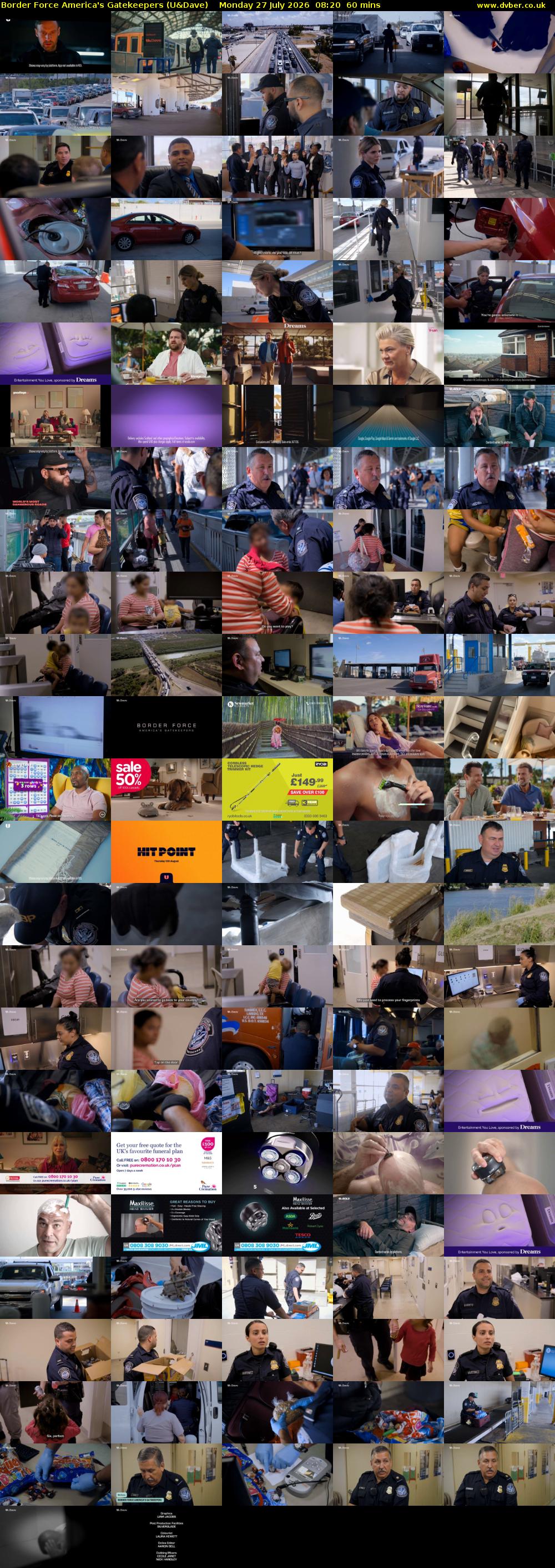 Border Force America's Gatekeepers (U&Dave) Monday 27 July 2026 08:20 - 09:20
