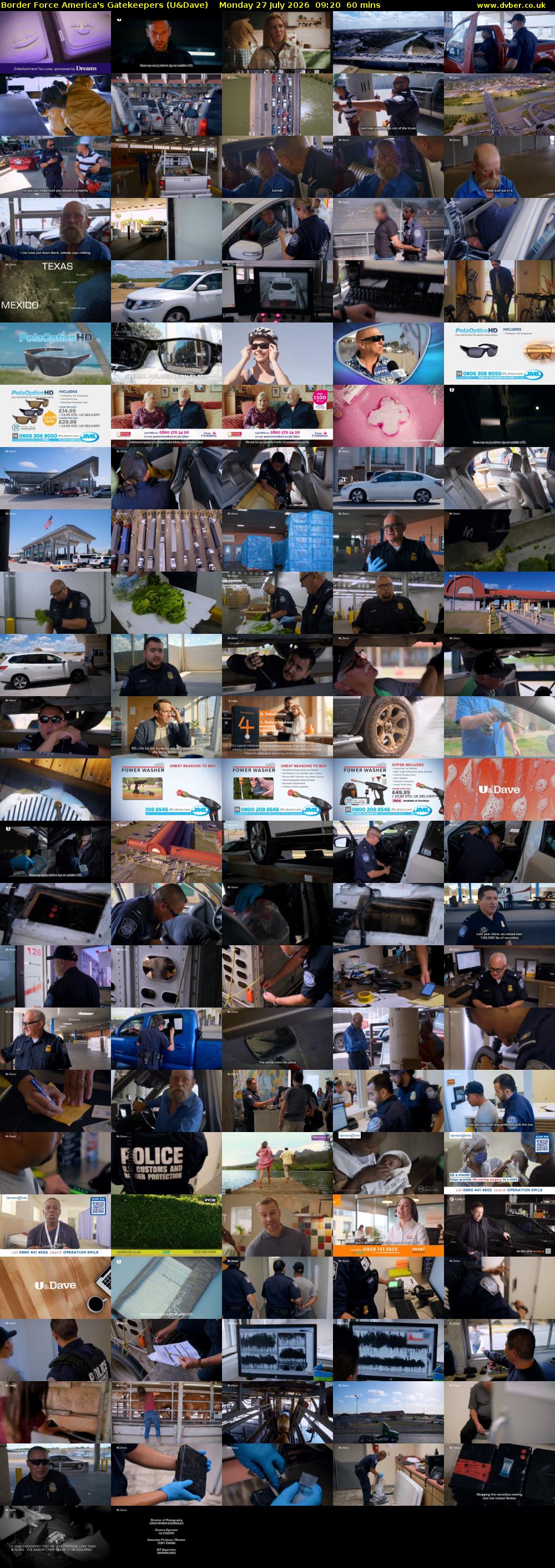 Border Force America's Gatekeepers (U&Dave) Monday 27 July 2026 09:20 - 10:20