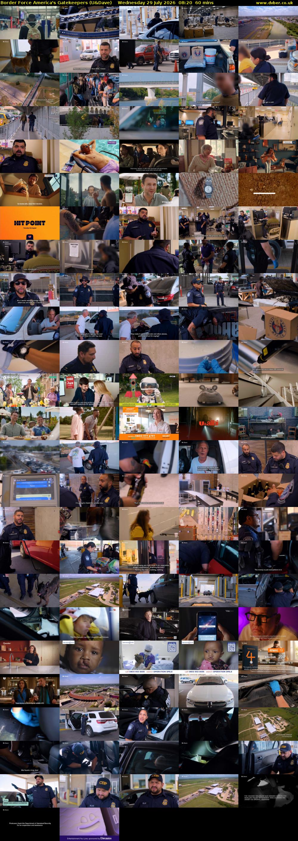Border Force America's Gatekeepers (U&Dave) Wednesday 29 July 2026 08:20 - 09:20