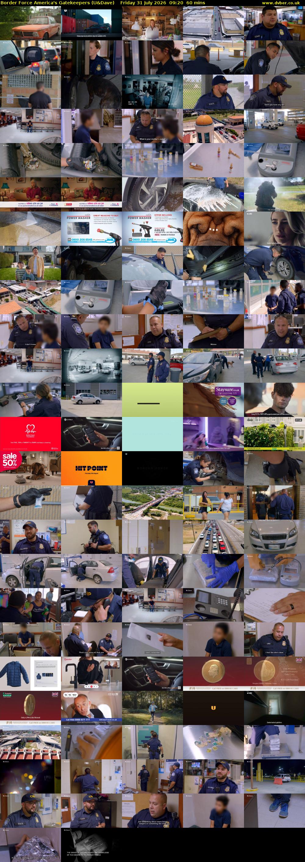 Border Force America's Gatekeepers (U&Dave) Friday 31 July 2026 09:20 - 10:20