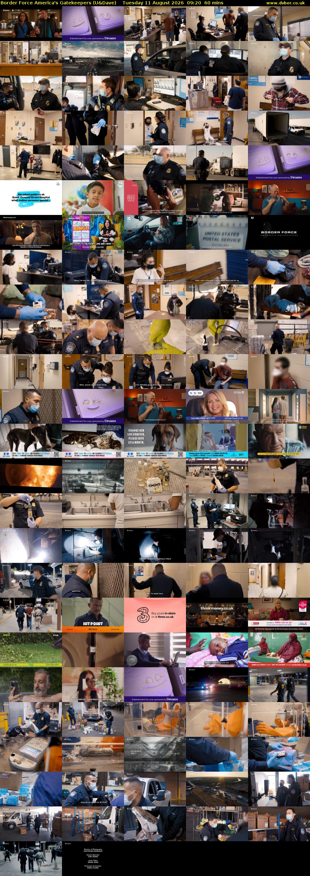 Border Force America's Gatekeepers (U&Dave) Tuesday 11 August 2026 09:20 - 10:20