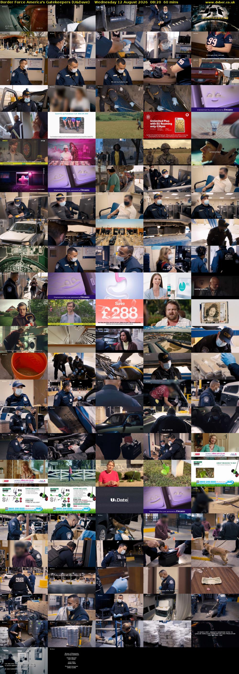 Border Force America's Gatekeepers (U&Dave) Wednesday 12 August 2026 08:20 - 09:20
