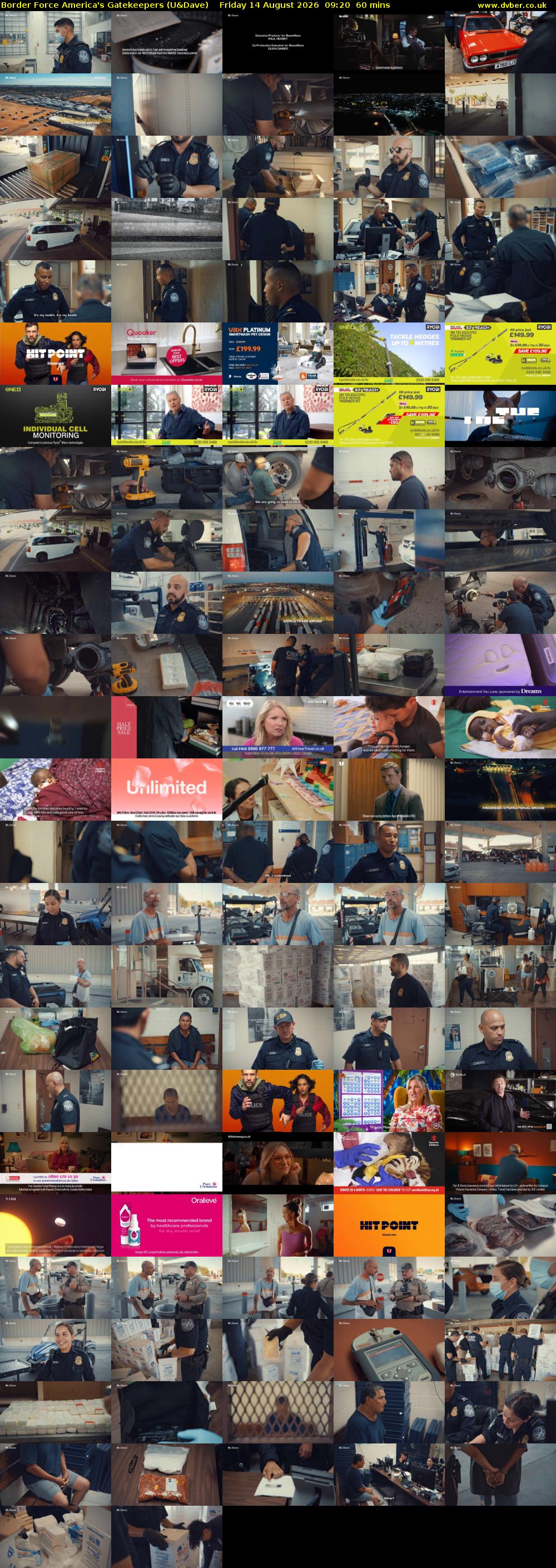 Border Force America's Gatekeepers (U&Dave) Friday 14 August 2026 09:20 - 10:20