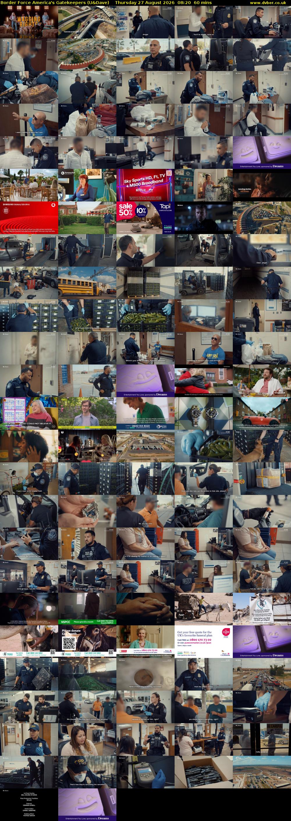 Border Force America's Gatekeepers (U&Dave) Thursday 27 August 2026 08:20 - 09:20