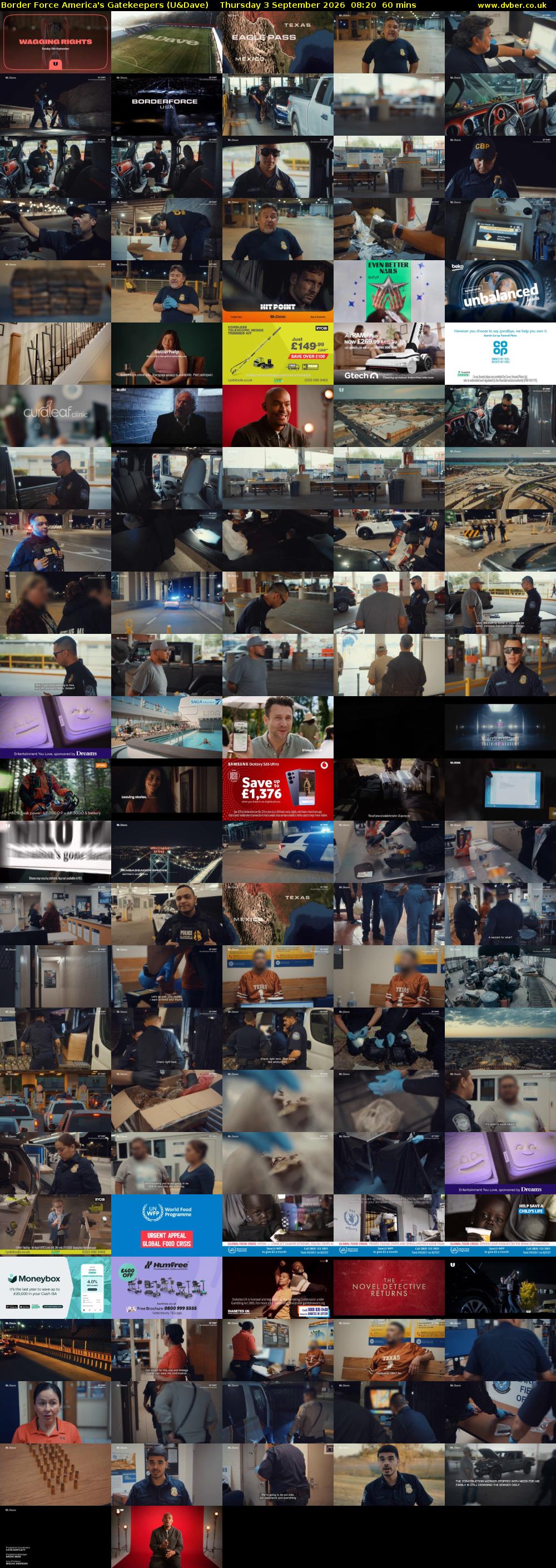 Border Force America's Gatekeepers (U&Dave) Thursday 3 September 2026 08:20 - 09:20