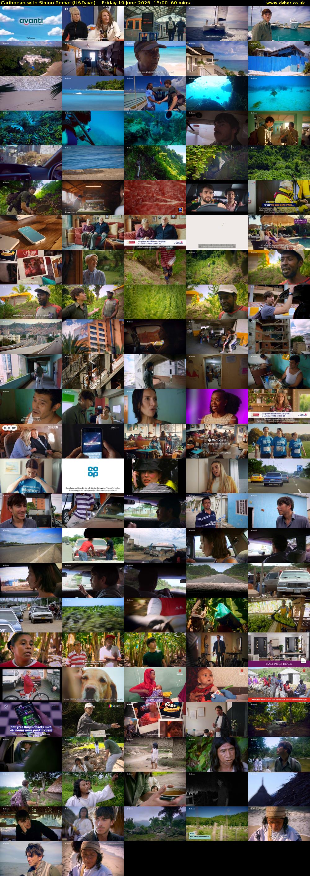 Caribbean with Simon Reeve (U&Dave) Friday 19 June 2026 15:00 - 16:00