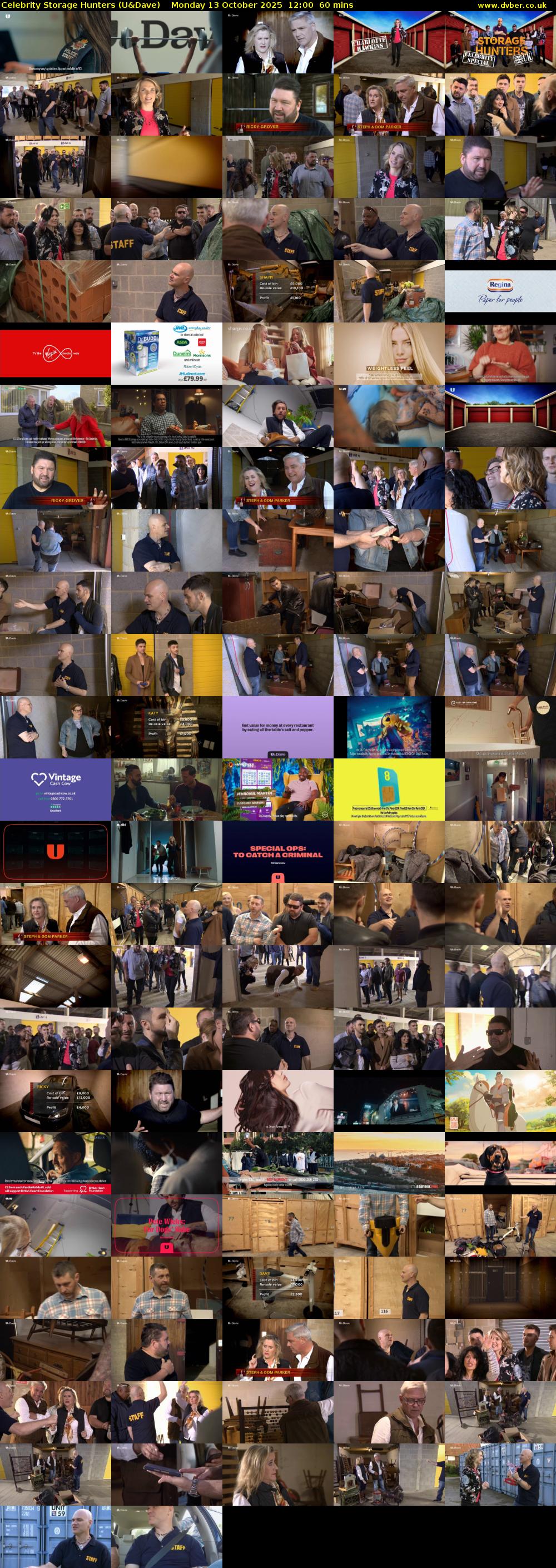 Celebrity Storage Hunters (U&Dave) Monday 13 October 2025 12:00 - 13:00