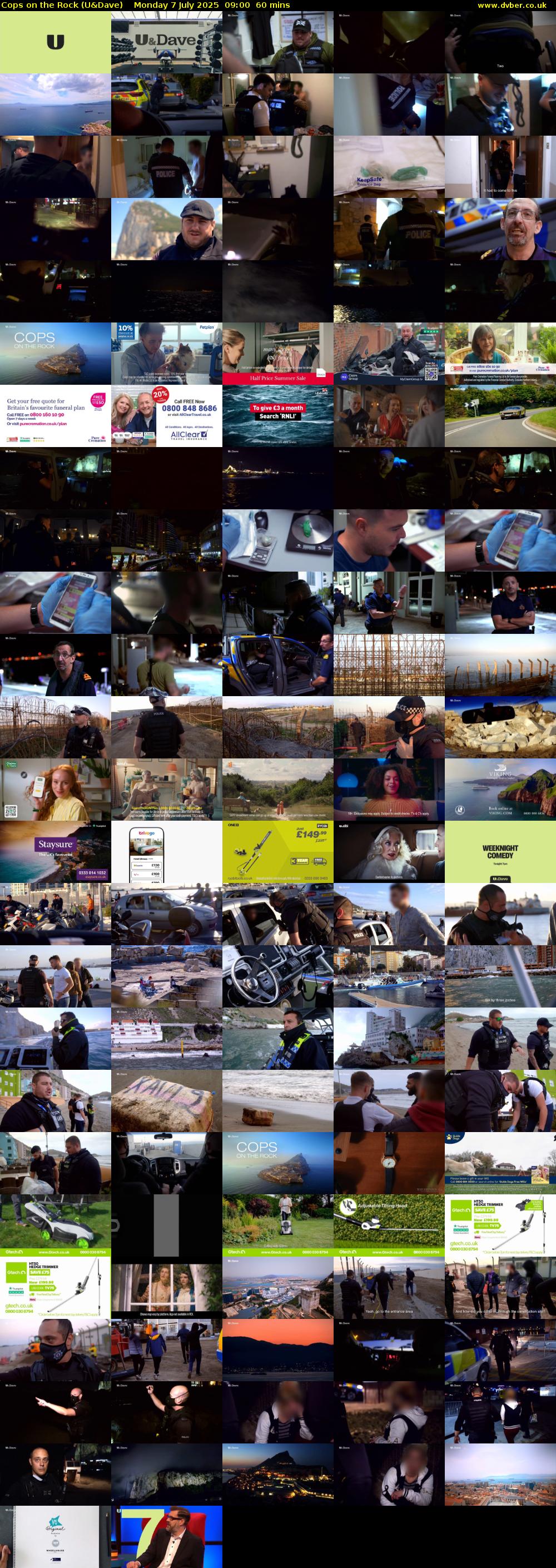 Cops On The Rock (U&Dave) Monday 7 July 2025 09:00 - 10:00