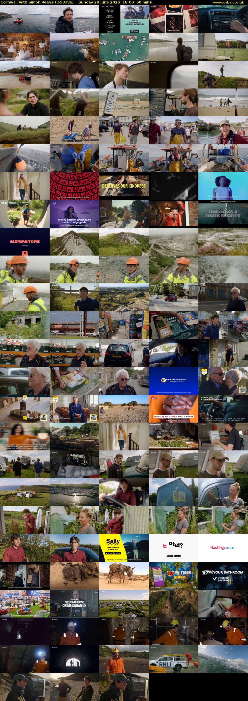 Cornwall With Simon Reeve (U&Dave) Sunday 28 June 2026 18:00 - 19:00