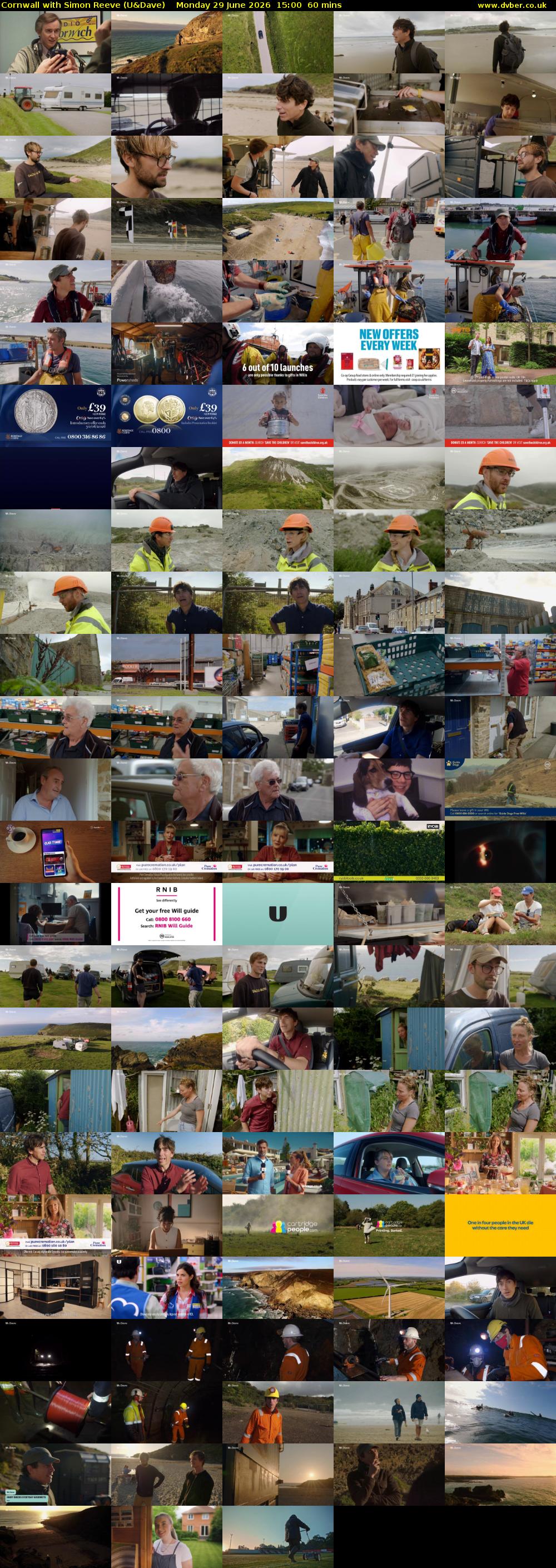 Cornwall With Simon Reeve (U&Dave) Monday 29 June 2026 15:00 - 16:00