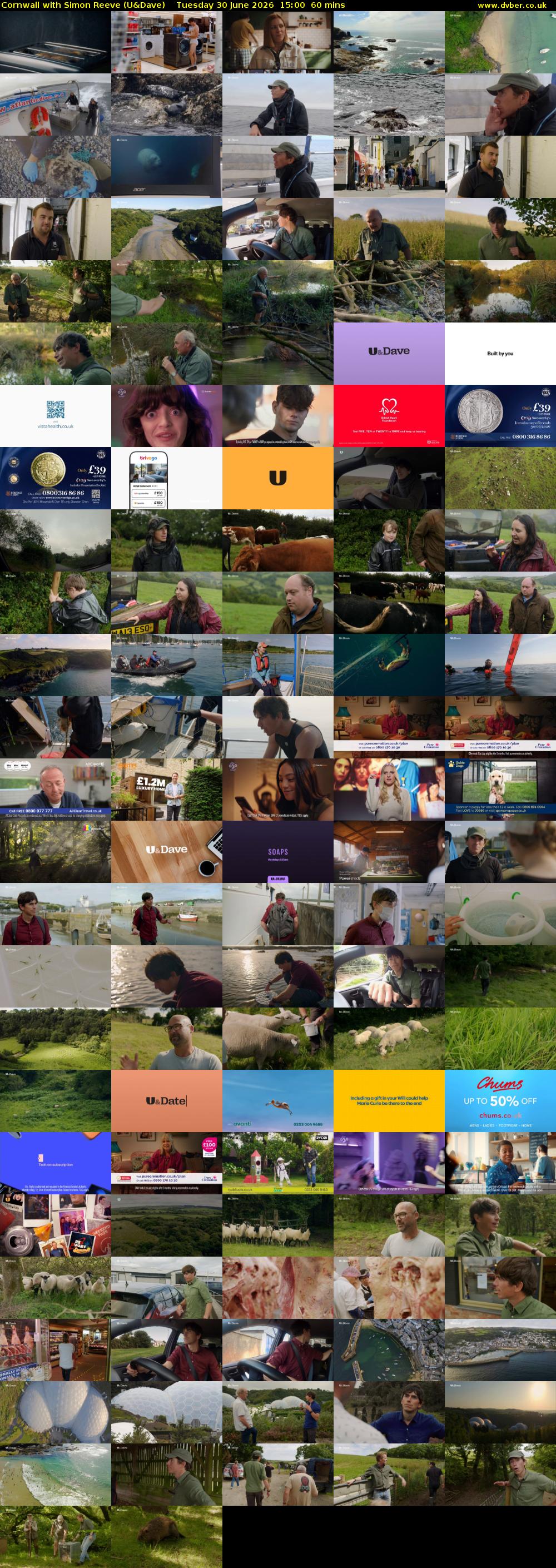 Cornwall With Simon Reeve (U&Dave) Tuesday 30 June 2026 15:00 - 16:00