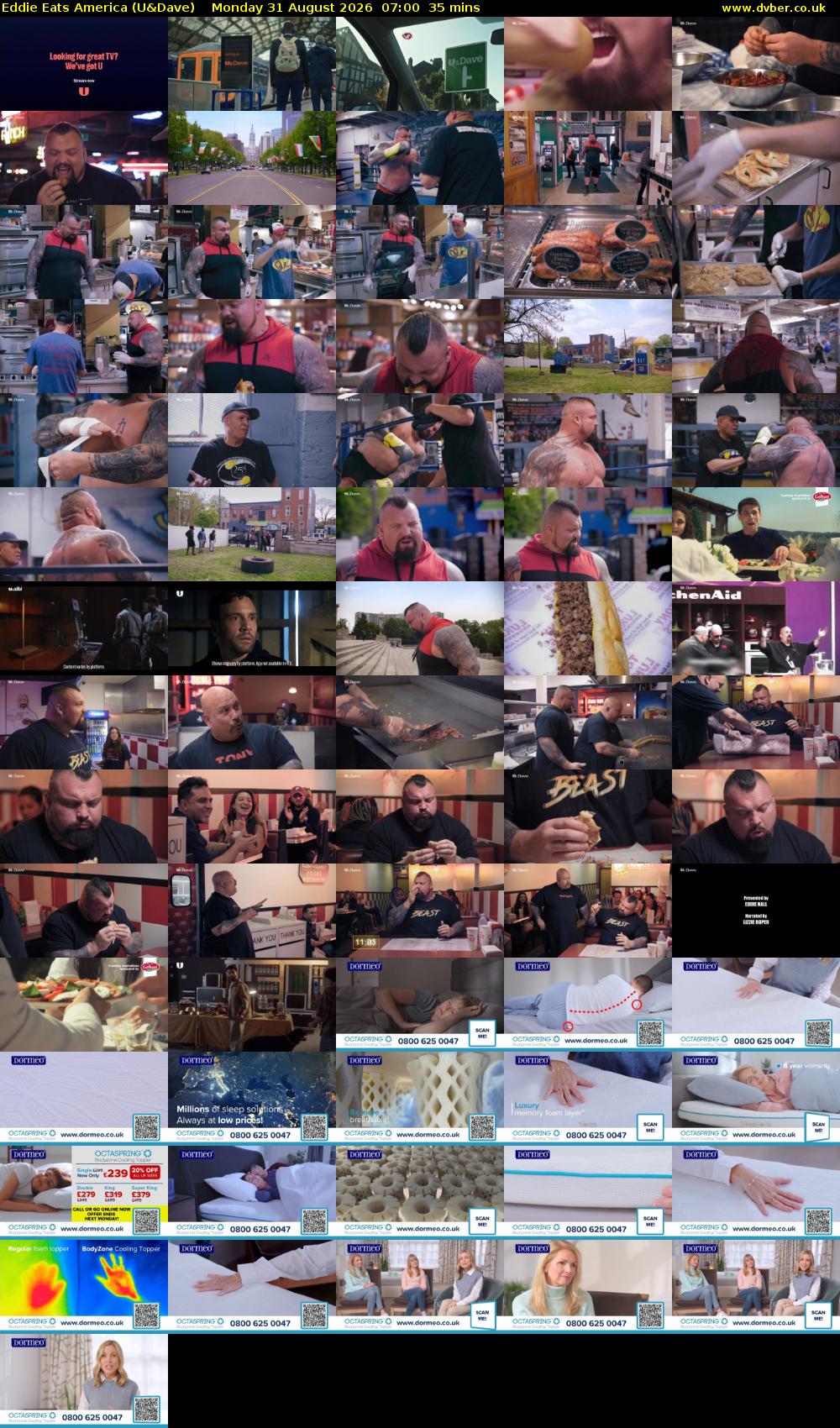 Eddie Eats America (U&Dave) Monday 31 August 2026 07:00 - 07:35
