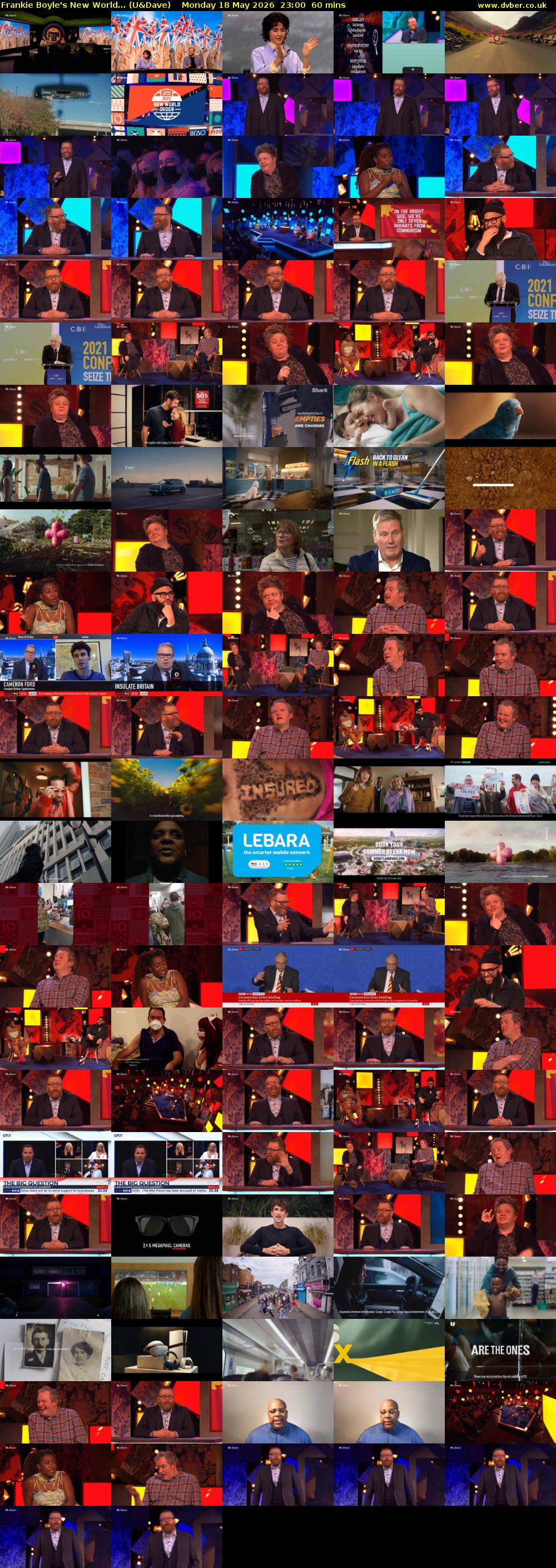 Frankie Boyle's New World... (U&Dave) Monday 18 May 2026 23:00 - 00:00