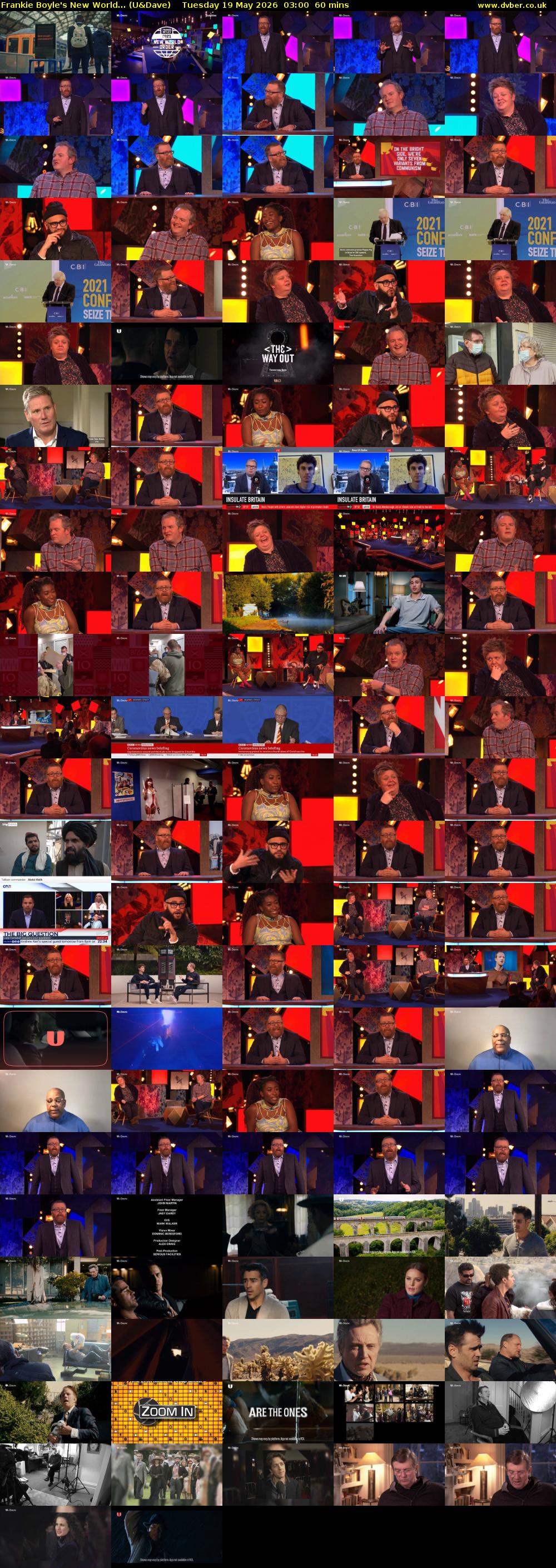 Frankie Boyle's New World... (U&Dave) Tuesday 19 May 2026 03:00 - 04:00