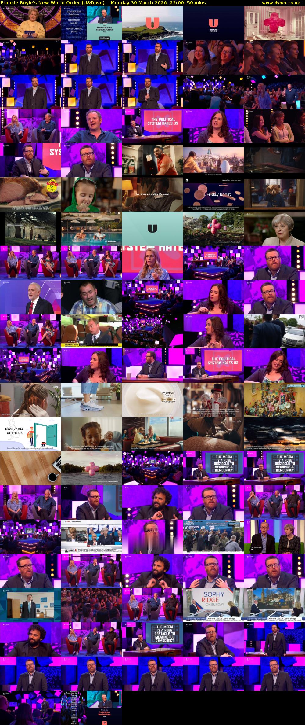 Frankie Boyle's New World Order (U&Dave) Monday 30 March 2026 22:00 - 22:50