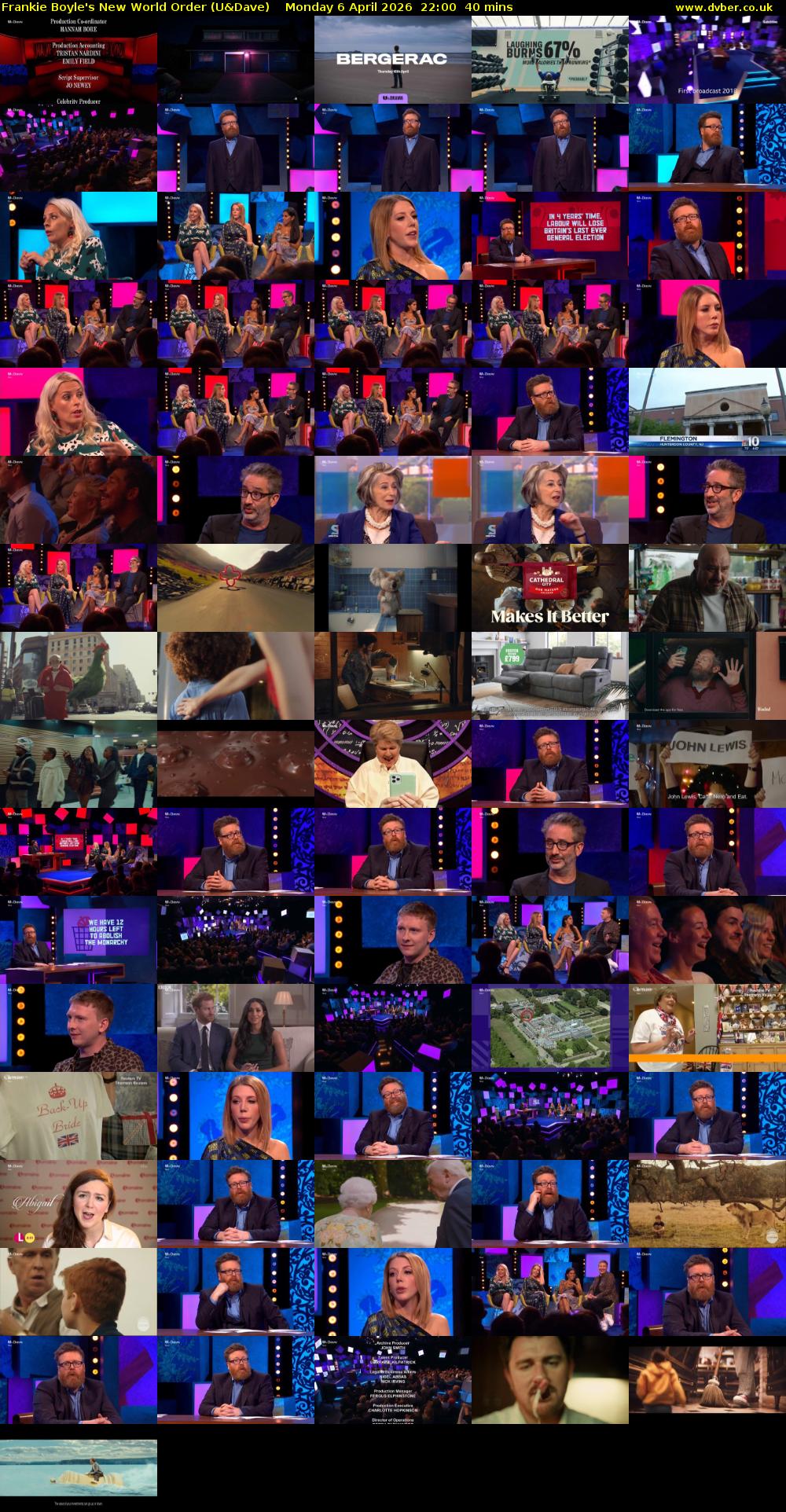 Frankie Boyle's New World Order (U&Dave) Monday 6 April 2026 22:00 - 22:40