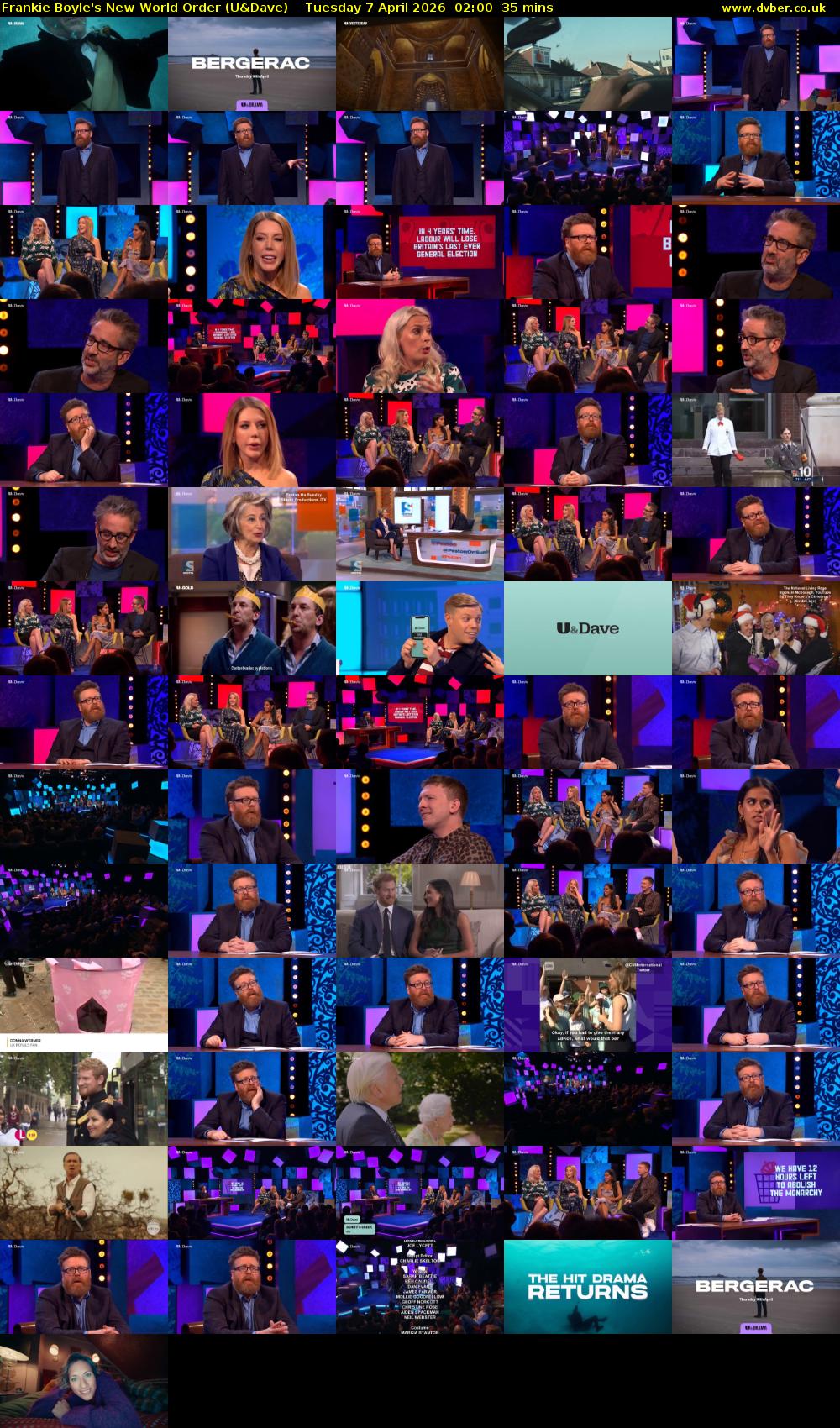 Frankie Boyle's New World Order (U&Dave) Tuesday 7 April 2026 02:00 - 02:35