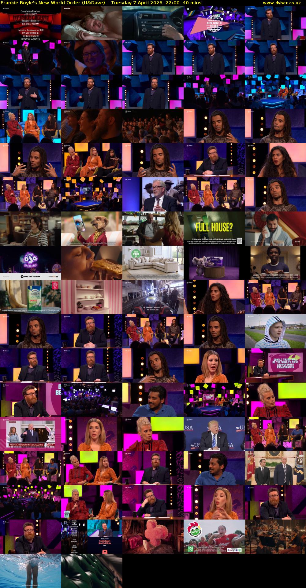 Frankie Boyle's New World Order (U&Dave) Tuesday 7 April 2026 22:00 - 22:40