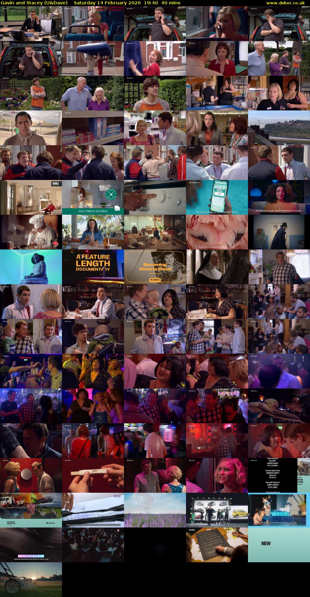 Gavin and Stacey (U&Dave) Saturday 14 February 2026 19:40 - 20:20