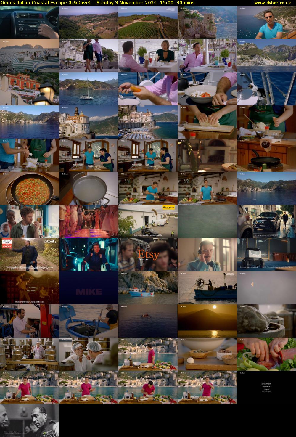 Gino's Italian Coastal Escape (U&Dave) Sunday 3 November 2024 15:00 - 15:30