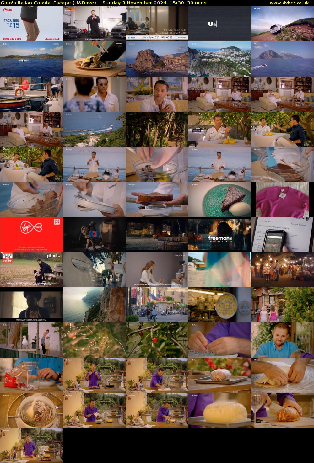 Gino's Italian Coastal Escape (U&Dave) Sunday 3 November 2024 15:30 - 16:00