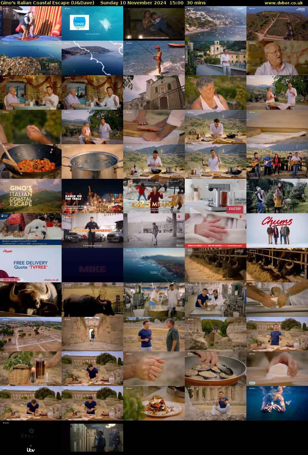 Gino's Italian Coastal Escape (U&Dave) Sunday 10 November 2024 15:00 - 15:30