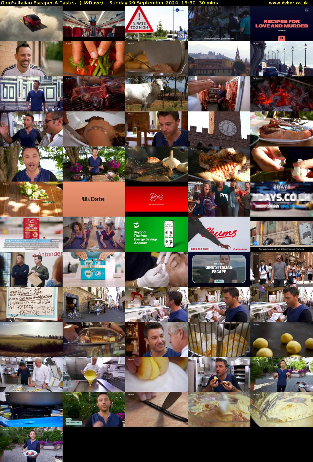 Gino's Italian Escape: A Taste... (U&Dave) Sunday 29 September 2024 15:30 - 16:00