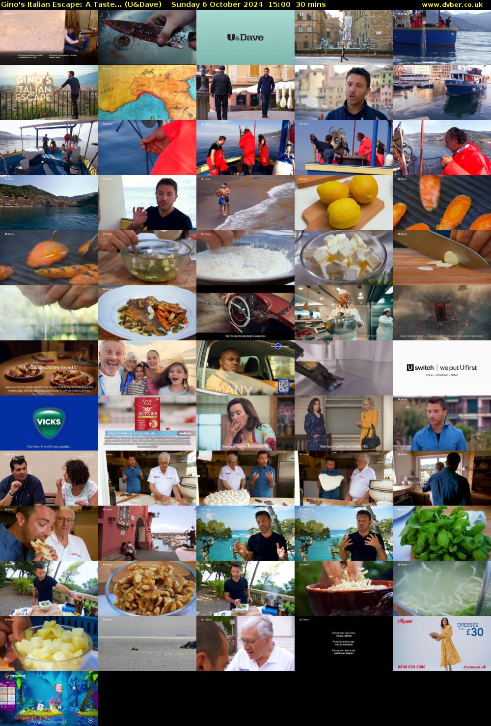 Gino's Italian Escape: A Taste... (U&Dave) Sunday 6 October 2024 15:00 - 15:30