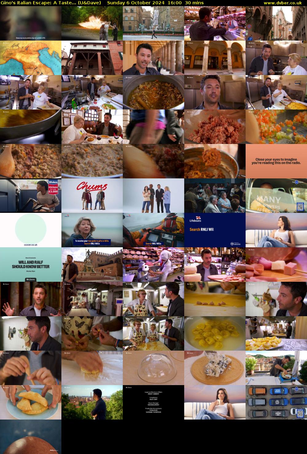 Gino's Italian Escape: A Taste... (U&Dave) Sunday 6 October 2024 16:00 - 16:30