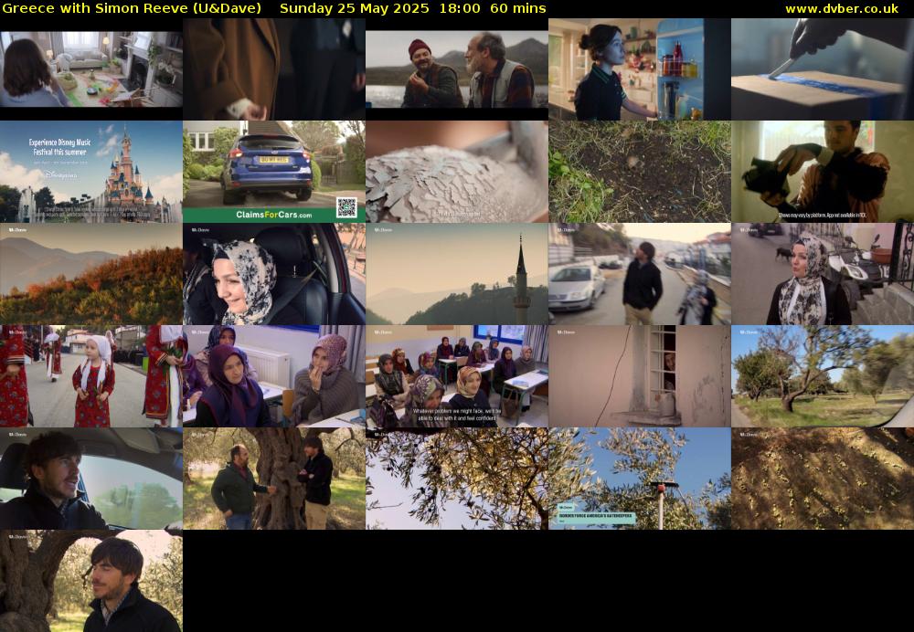 Greece with Simon Reeve (U&Dave) Sunday 25 May 2025 18:00 - 19:00