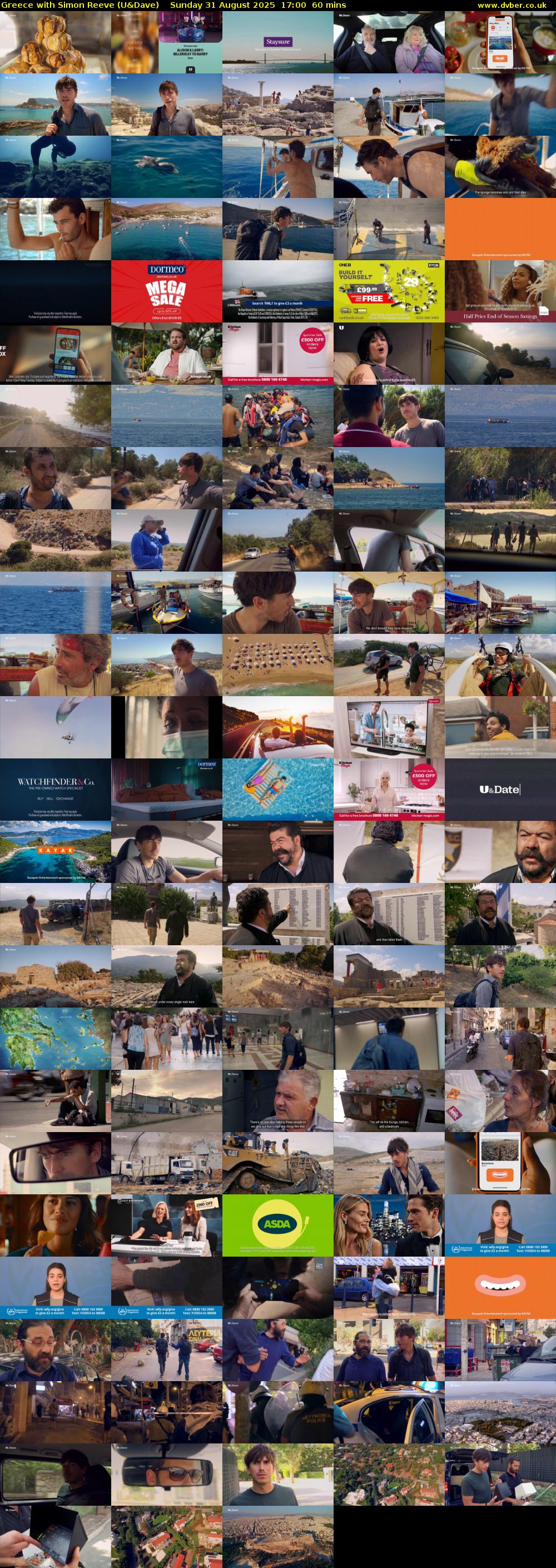 Greece with Simon Reeve (U&Dave) Sunday 31 August 2025 17:00 - 18:00