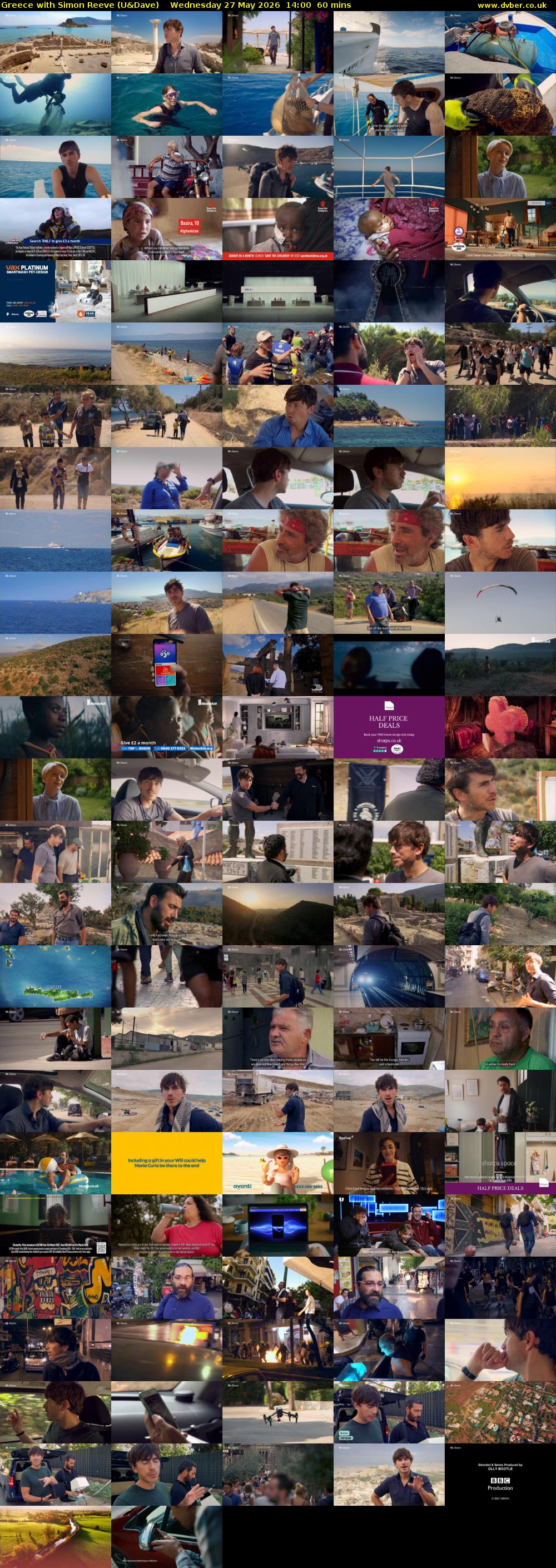 Greece with Simon Reeve (U&Dave) Wednesday 27 May 2026 14:00 - 15:00
