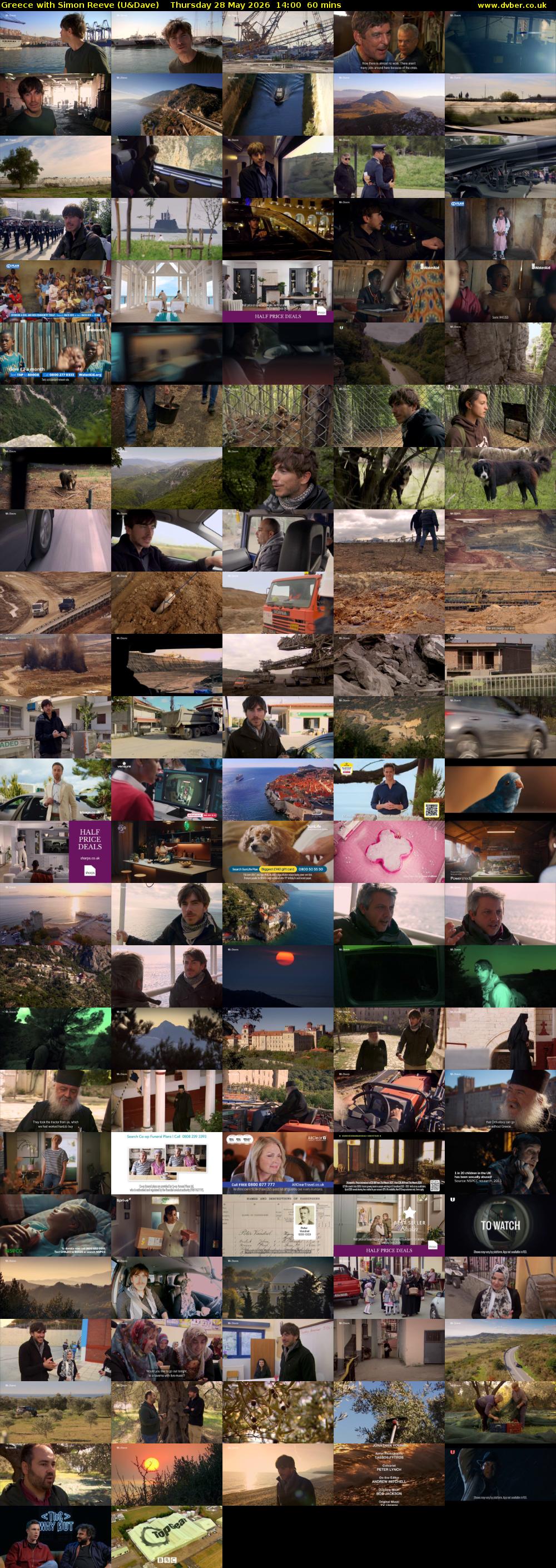 Greece with Simon Reeve (U&Dave) Thursday 28 May 2026 14:00 - 15:00