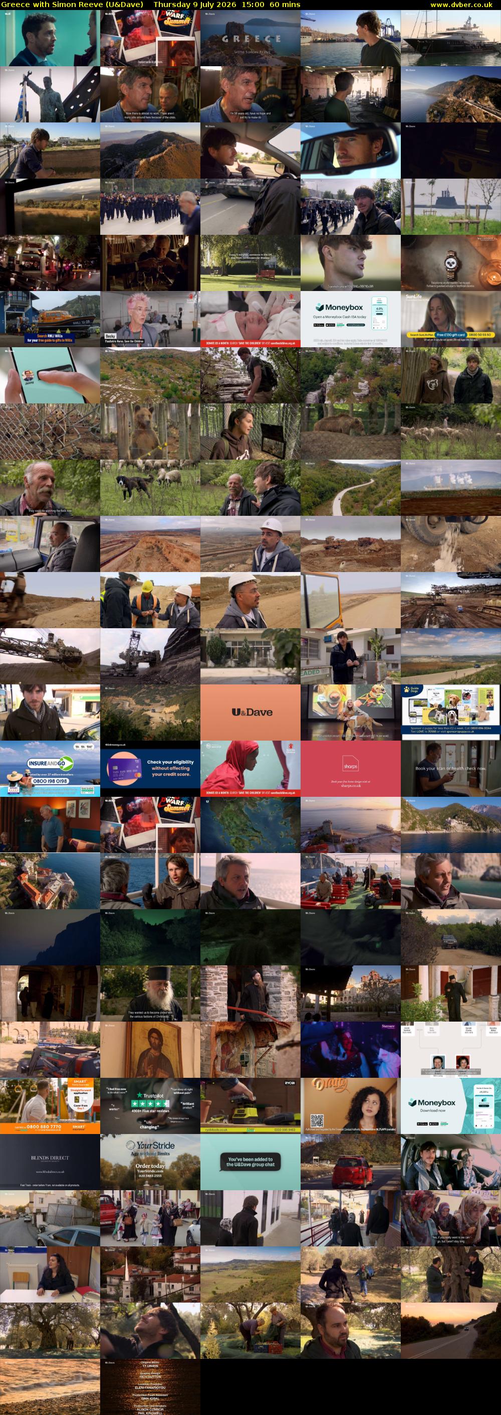 Greece with Simon Reeve (U&Dave) Thursday 9 July 2026 15:00 - 16:00