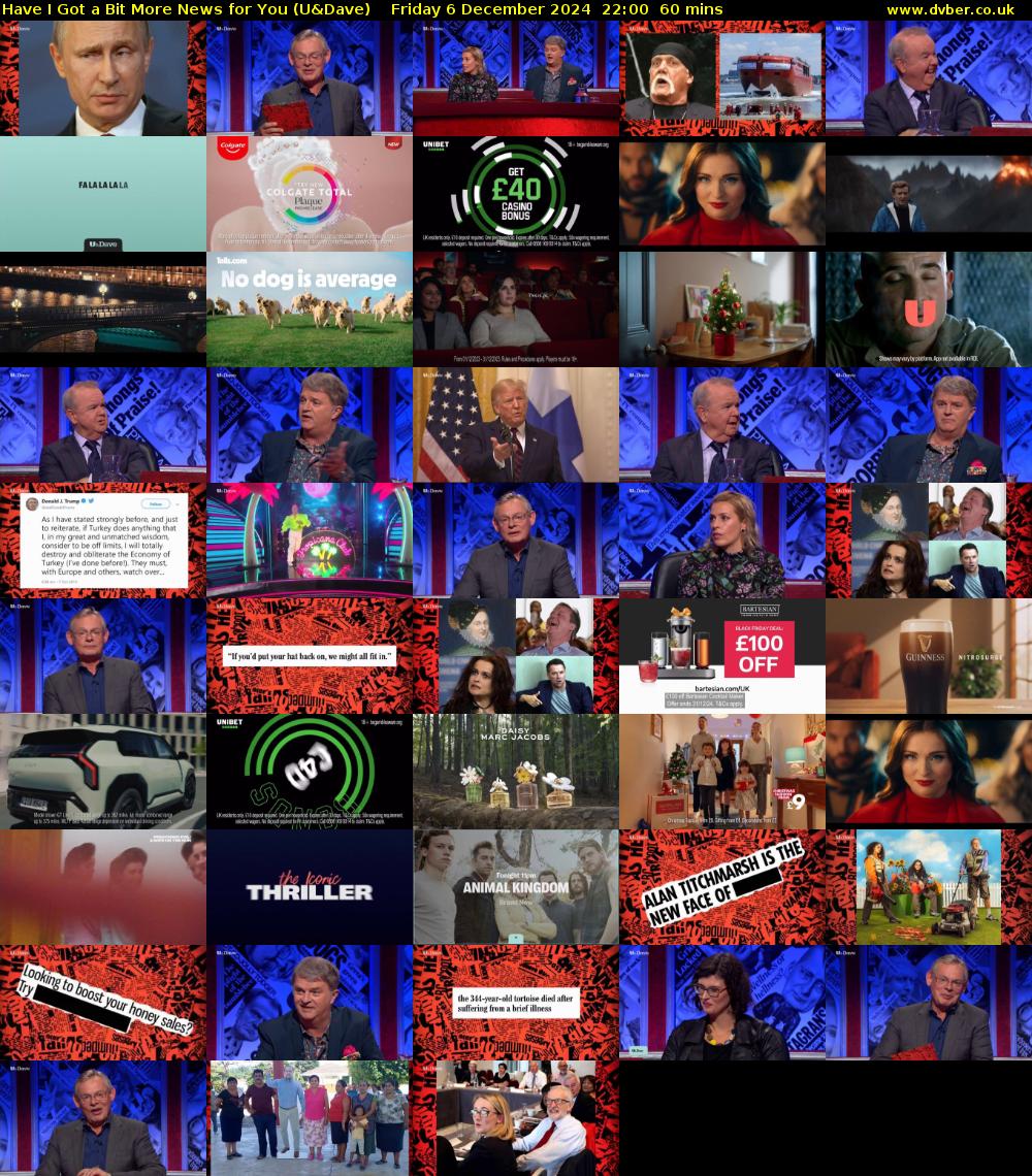 Have I Got a Bit More News for You (U&Dave) Friday 6 December 2024 22:00 - 23:00