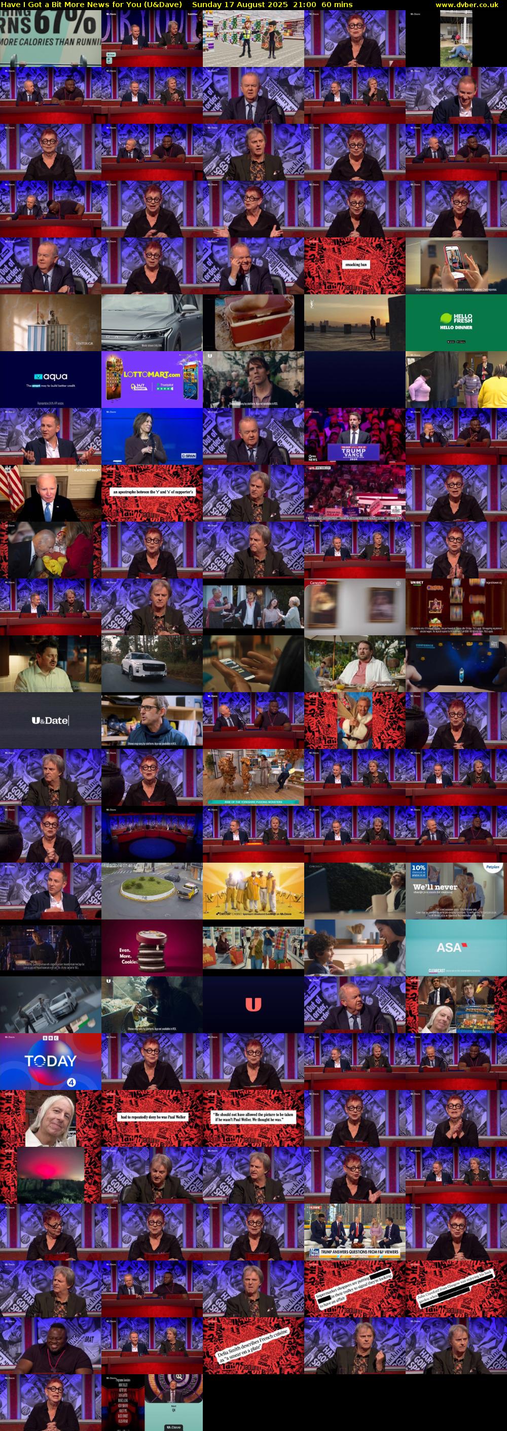 Have I Got a Bit More News for You (U&Dave) Sunday 17 August 2025 21:00 - 22:00