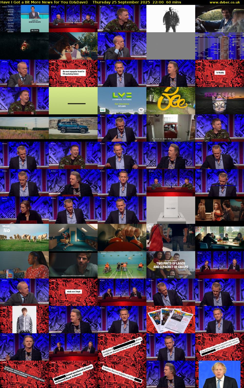 Have I Got a Bit More News for You (U&Dave) Thursday 25 September 2025 22:00 - 23:00