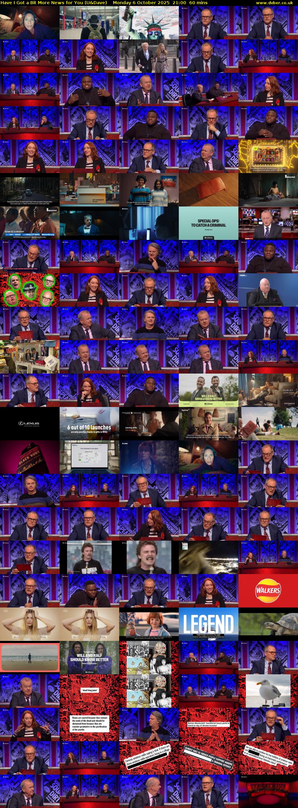 Have I Got a Bit More News for You (U&Dave) Monday 6 October 2025 21:00 - 22:00